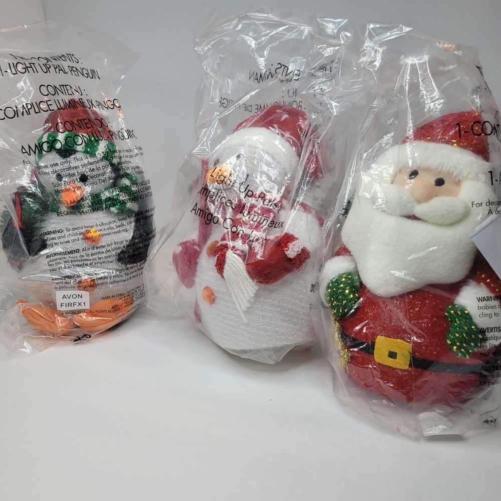 Vtg Avon Light Up Pal Santa Snowman Penguin‎ Sealed